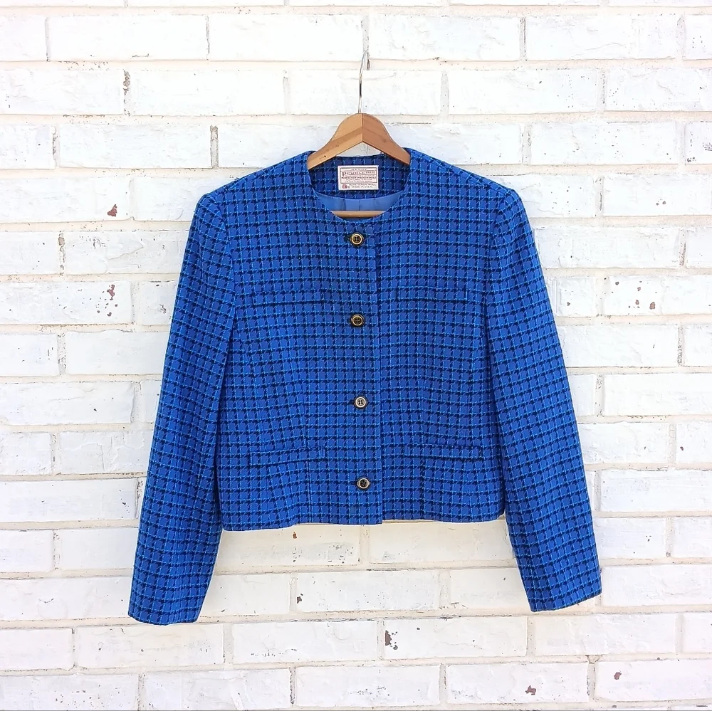 Vintage Pendleton Tweed Wool Crop Blazer